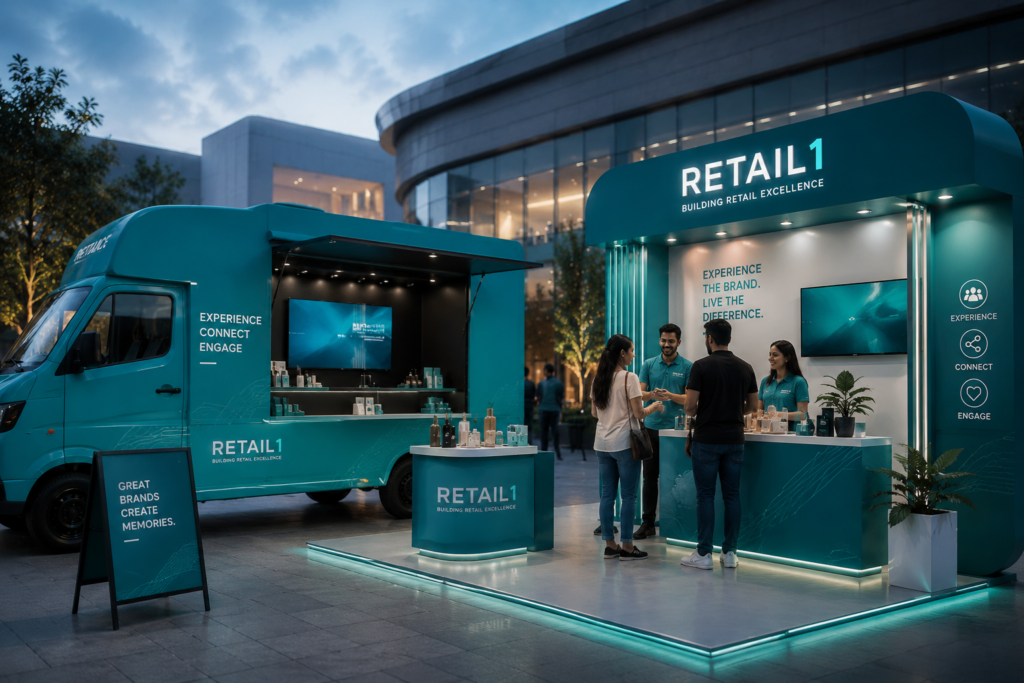 In-store retail brand activation setup by RETAIL1